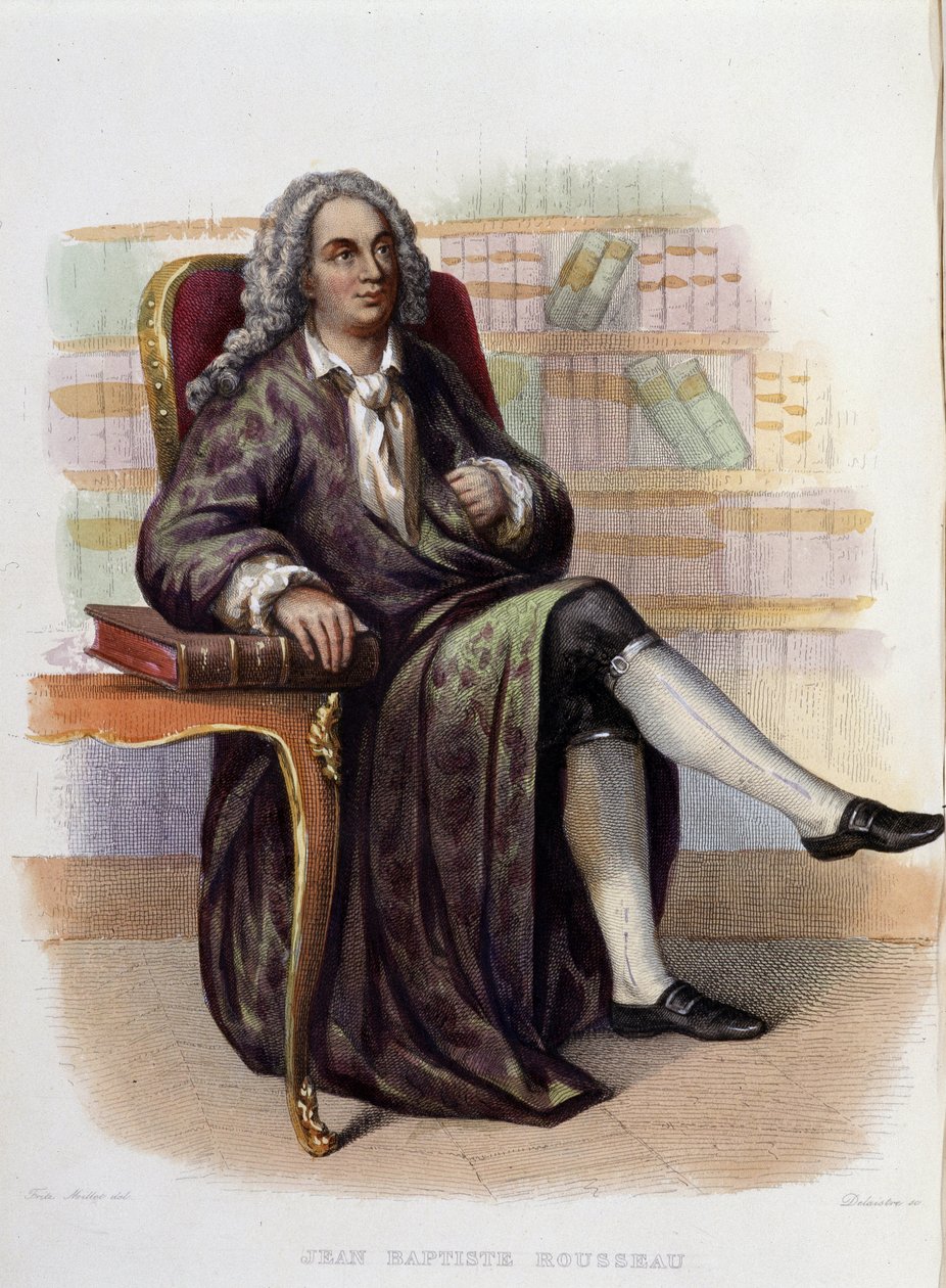 Jean Baptiste (Jean-Baptiste) Rousseau (1670-1741), fransk poet - i "" Den franske Plutarchen", Ed. Mennechet av Unknown artist