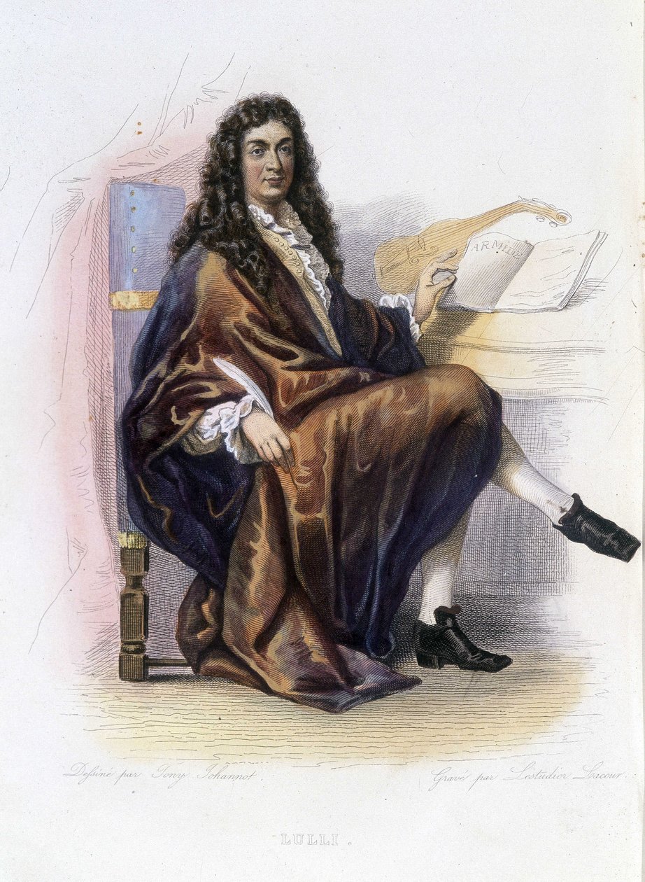 Jean Baptiste Lully (1632-1687) - i "Le Plutarque francais" ", Ed. Mennechet av Unknown artist