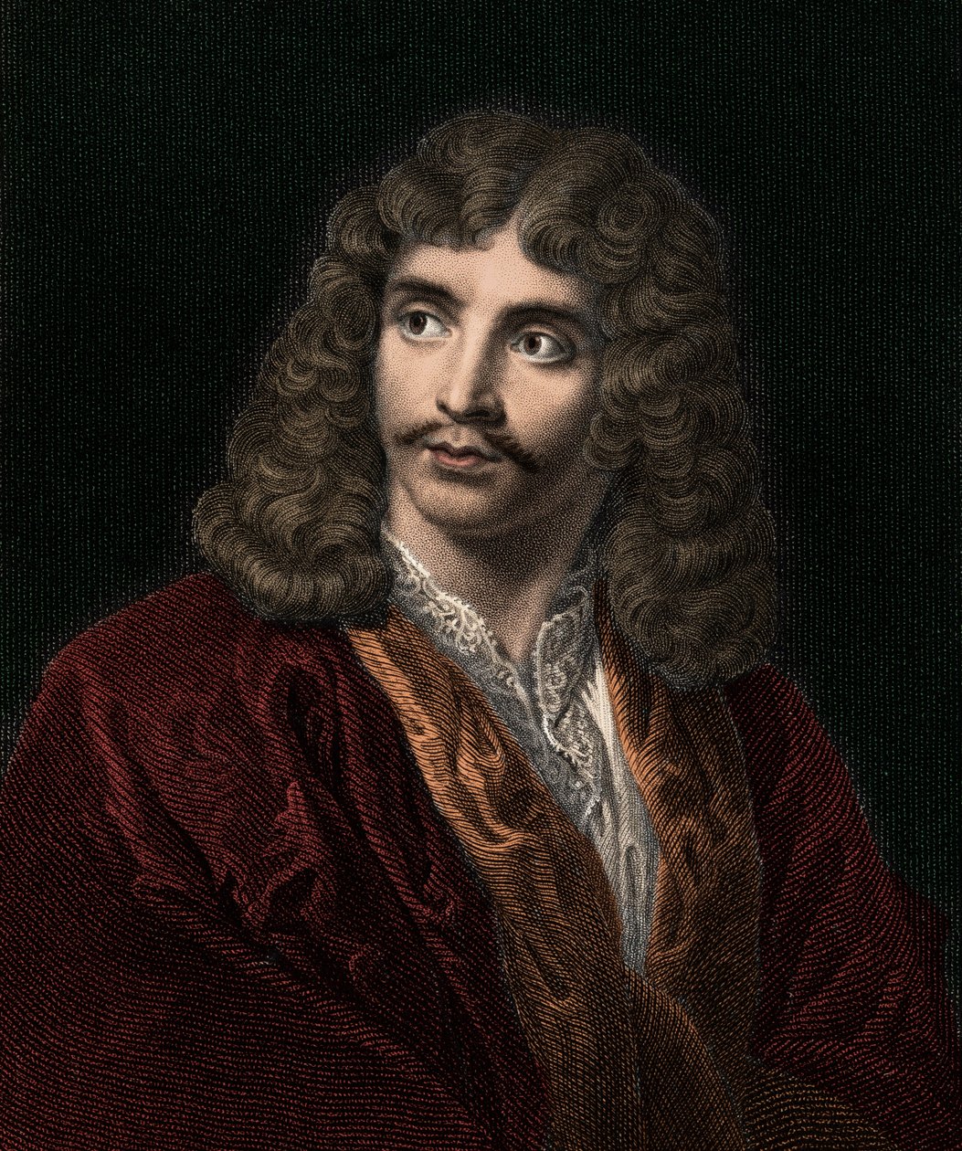 Jean Baptiste Poquelin Moliere 1622-1673 - gravyr - 1800-talet av Unknown artist