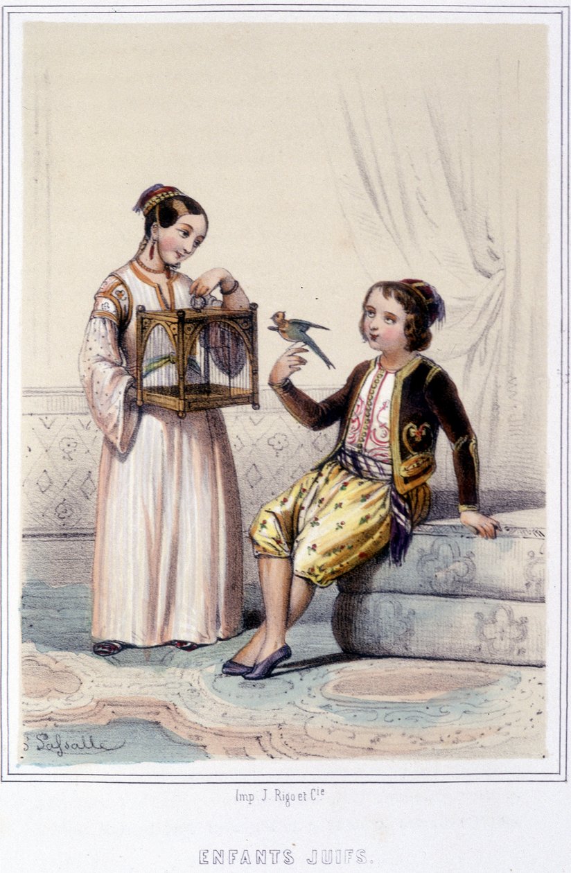 Judiska barn i Algeriet under andra hälften av 1800-talet. av Unknown artist