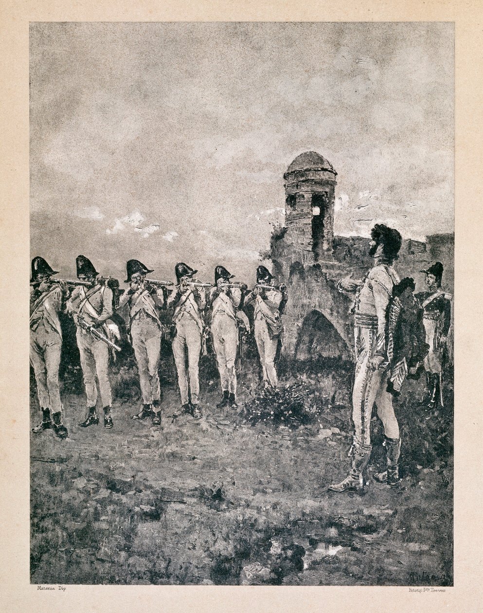 Joachim Murat (1767-1815), marechal av Frankrike, kung av Neapel, skjuten den 13/10/1815 i Calabria Prints of period. av Unknown artist
