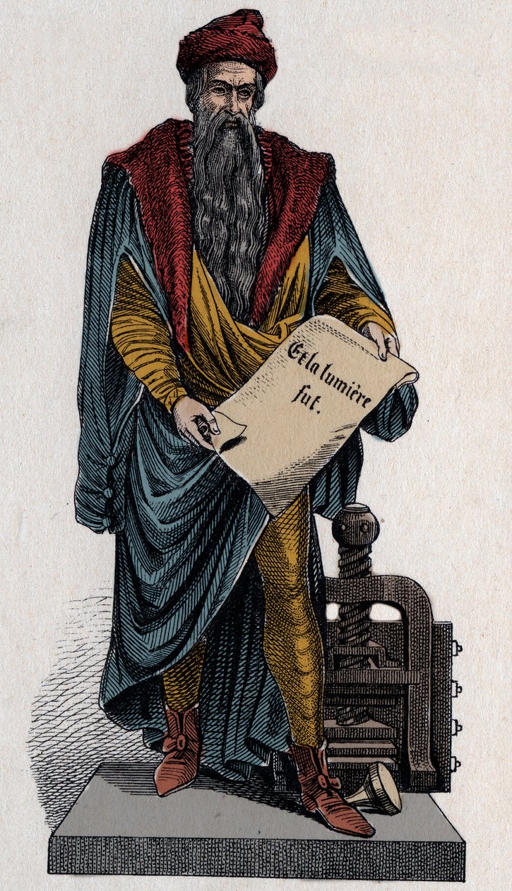 Johann Gutenberg, tysk boktryckare och guldsmed av Unknown artist