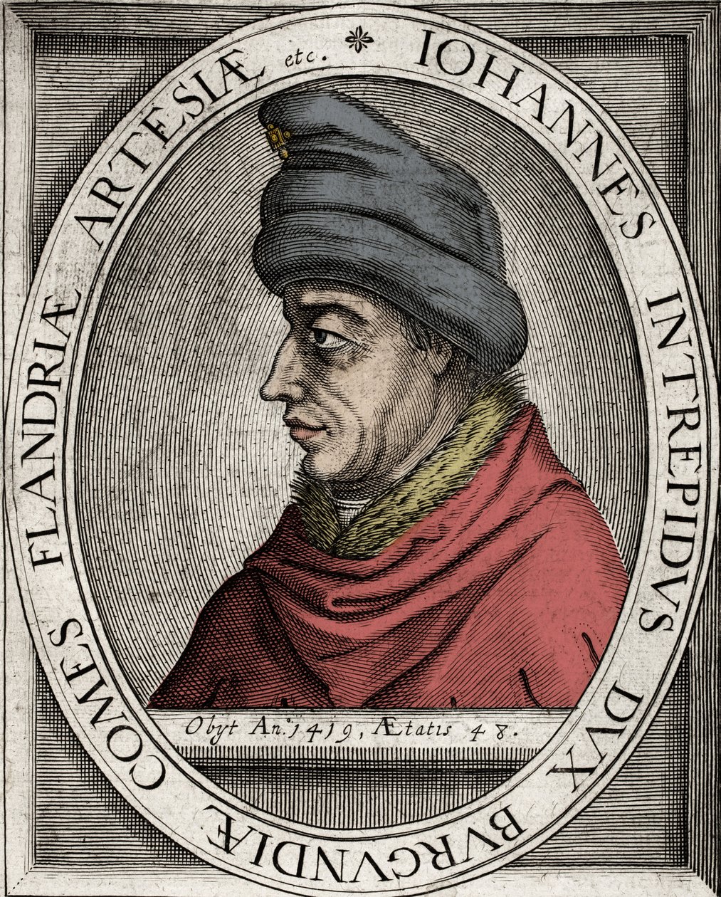 John the Fearless - Porträtt av John Without Fear, hertig av Bourgogne (Johannes I av Bourgogne) (1371-1419) - gravyr från 1600-talet av Unknown artist