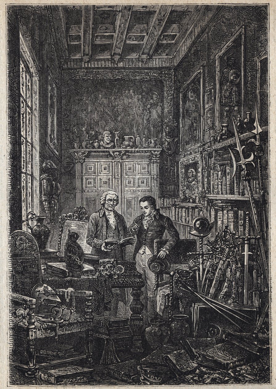 Jonathan Oldenbuck - (The Saint of the Saints of the Antiquary) - Illustration av 1800-talet för romanen "Antikvarien" av av Unknown artist