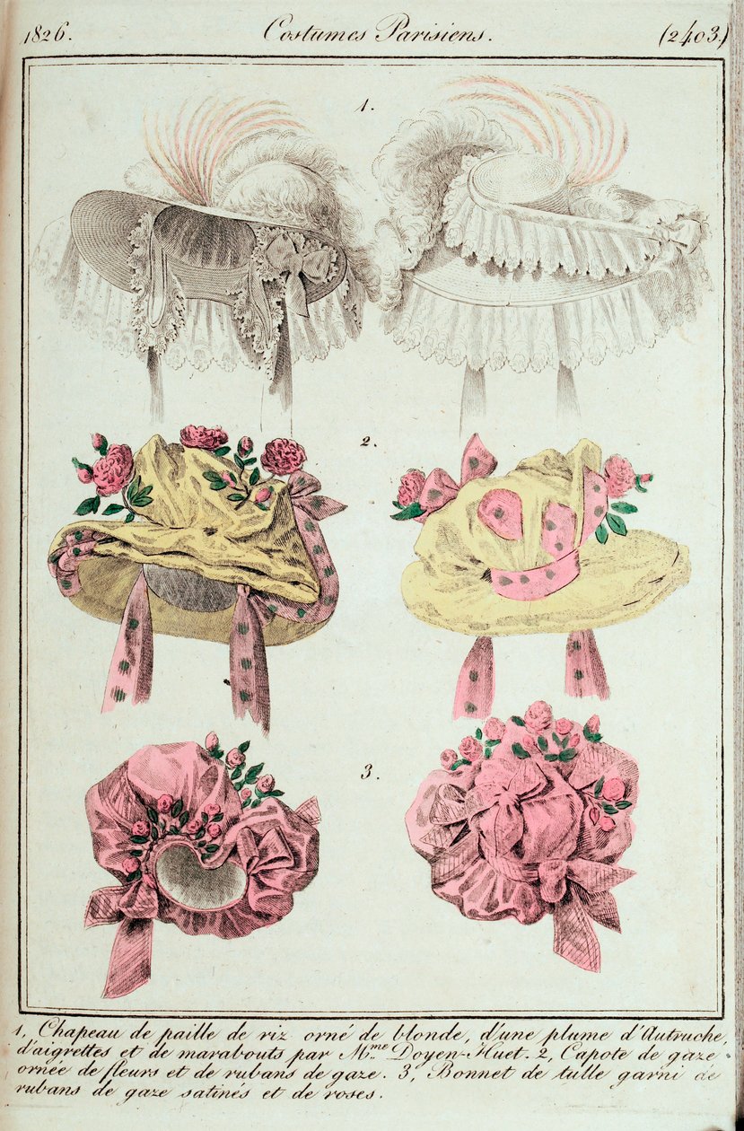 Tidning för damer och mode, parisiska kostymer av Unknown artist