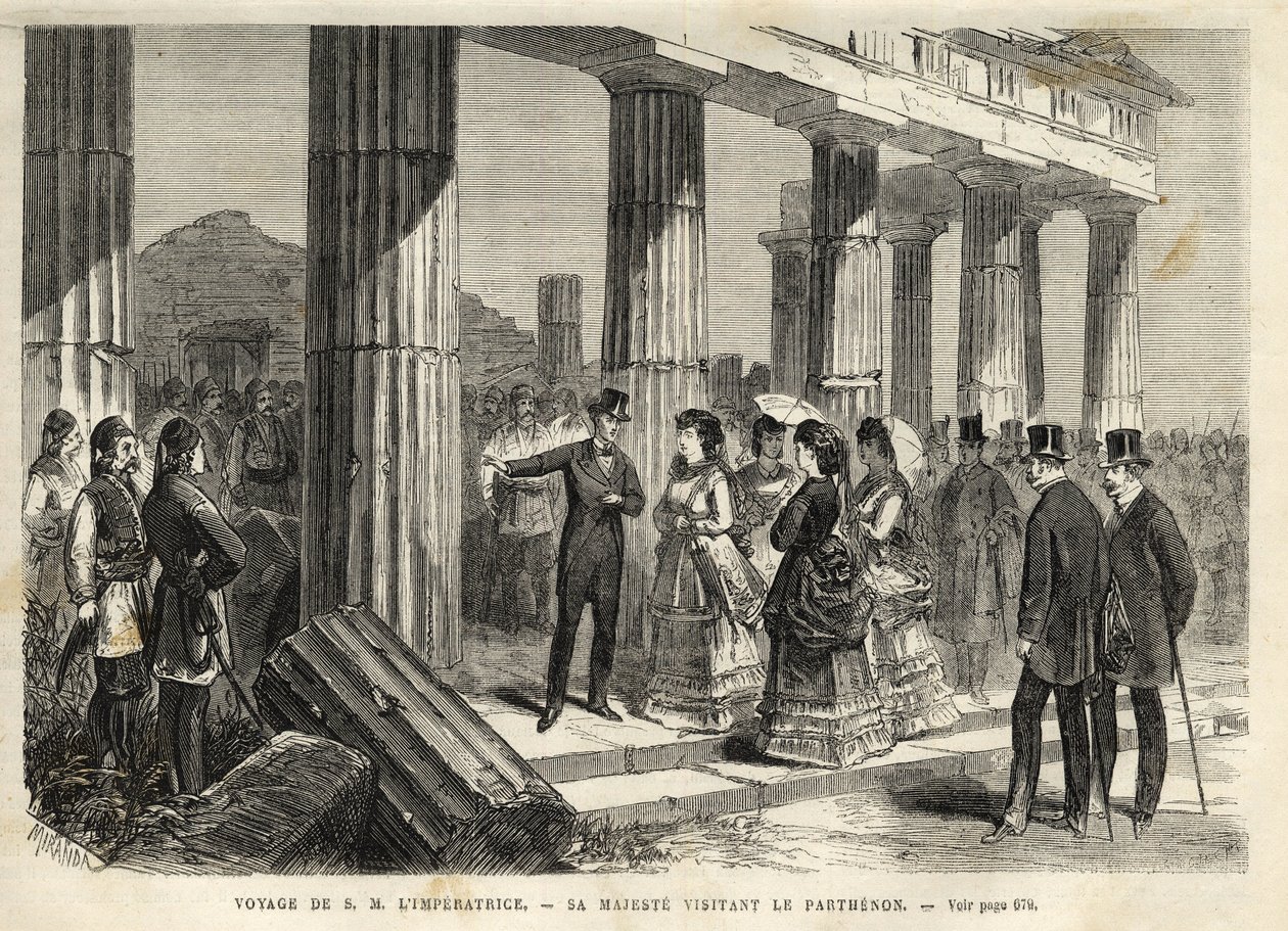 Kejsarinnan Eugenies resa i Grekland - Impress Eugenies resa till Grekland - Parthenons besök i Athene - 1869 av Unknown artist