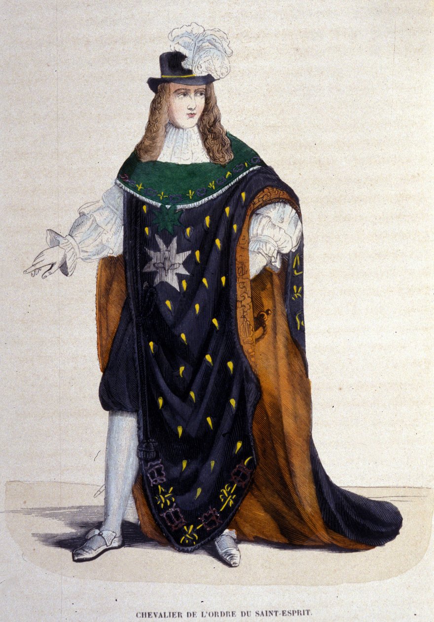 Riddare av den helige Andes orden (Order of the Holy Spirit) grundad av Henrik III 1578. Gravyr från 1800-talet. av Unknown artist