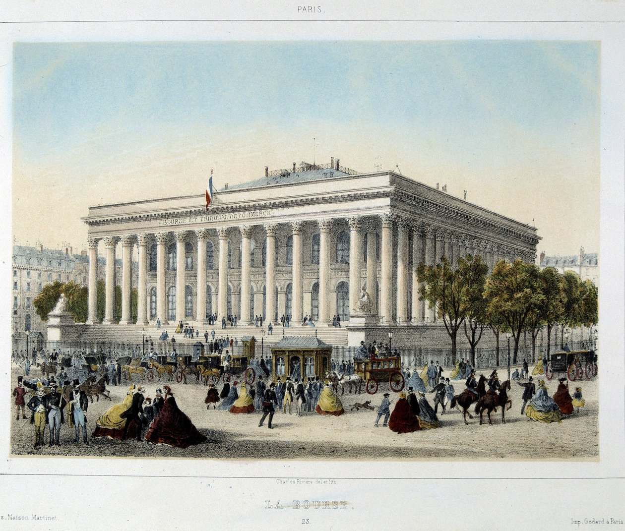 Parisbörsen - Litografi av Unknown artist