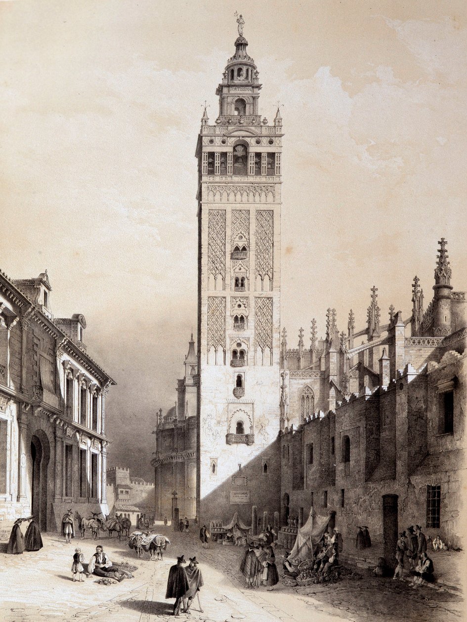 La Giralda, Sevilla, "" Konstnärliga och monumentala Spanien av de berömda platserna och monumenten i Spanien"" av Don Genaro Perezde Villa av Unknown artist