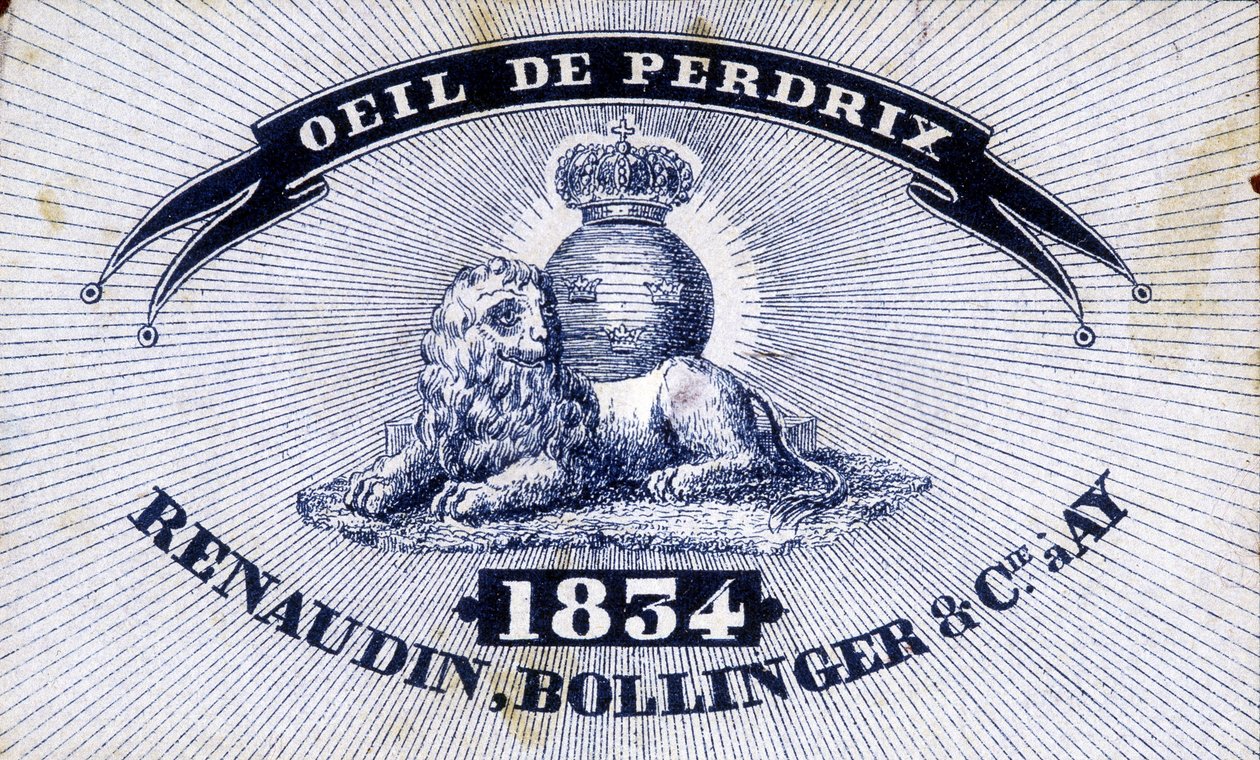 Etikett ""Eye of Partridge - Renaudin, Bollinger & Cie à AY - 1834"". av Unknown artist