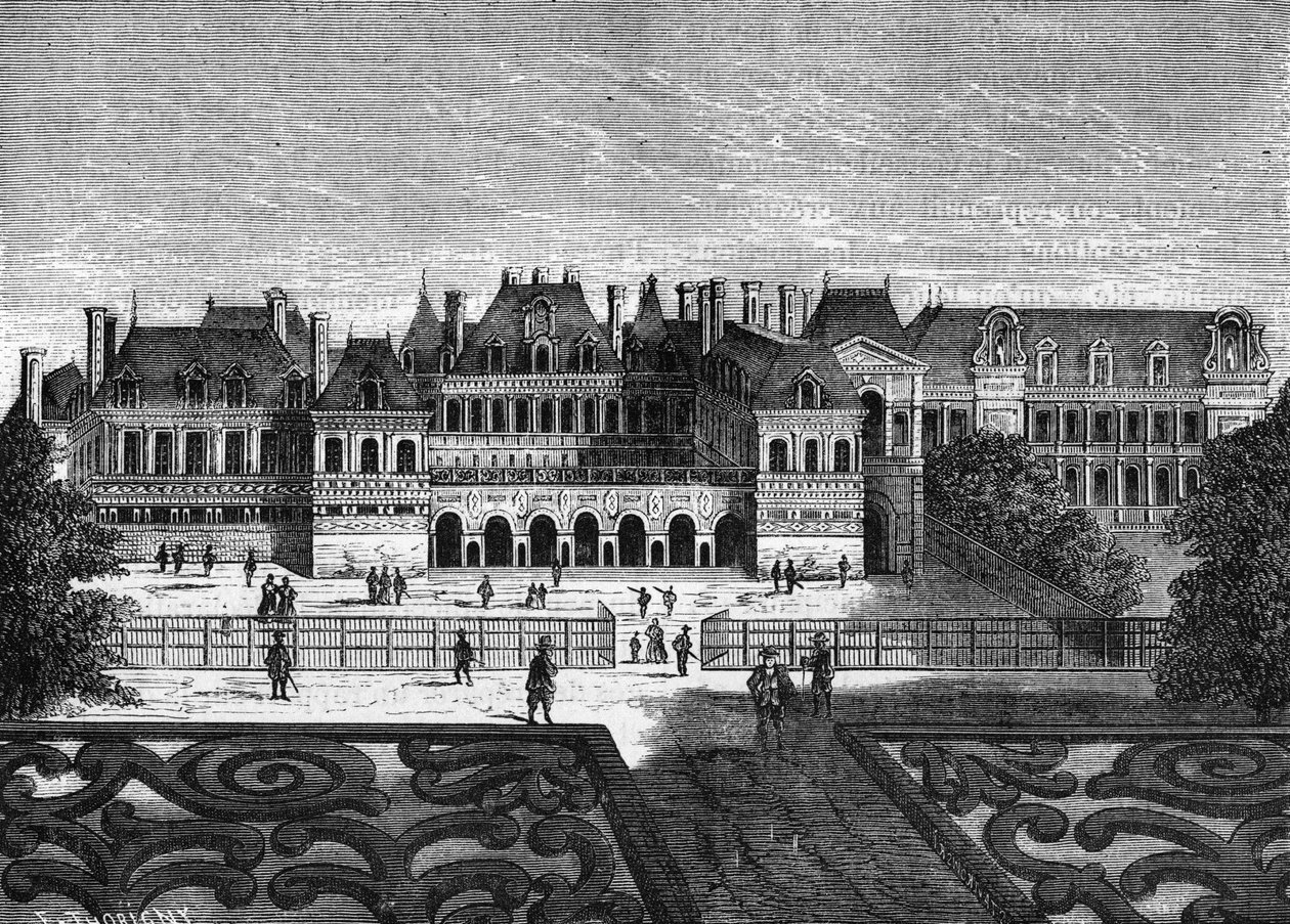 Det tidigare Palais Cardinal, nu Palais Royal i Paris - i "Histoire de France"" av Henri Martin, sd. 1800-talet av Unknown artist