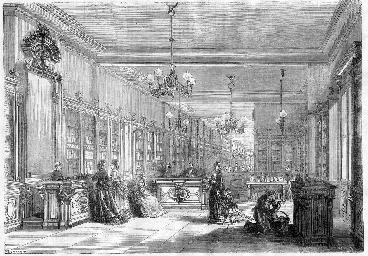 Stort parfymhus Pinaud och Meyer (Edouard Pinaud och Meyer), boulevard de Strasbourg i Paris 1870 av Unknown artist
