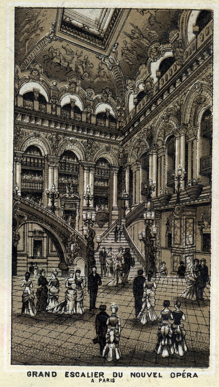 Stor trappa av den nya Operan (Opera Garnier) i Paris. av Unknown artist