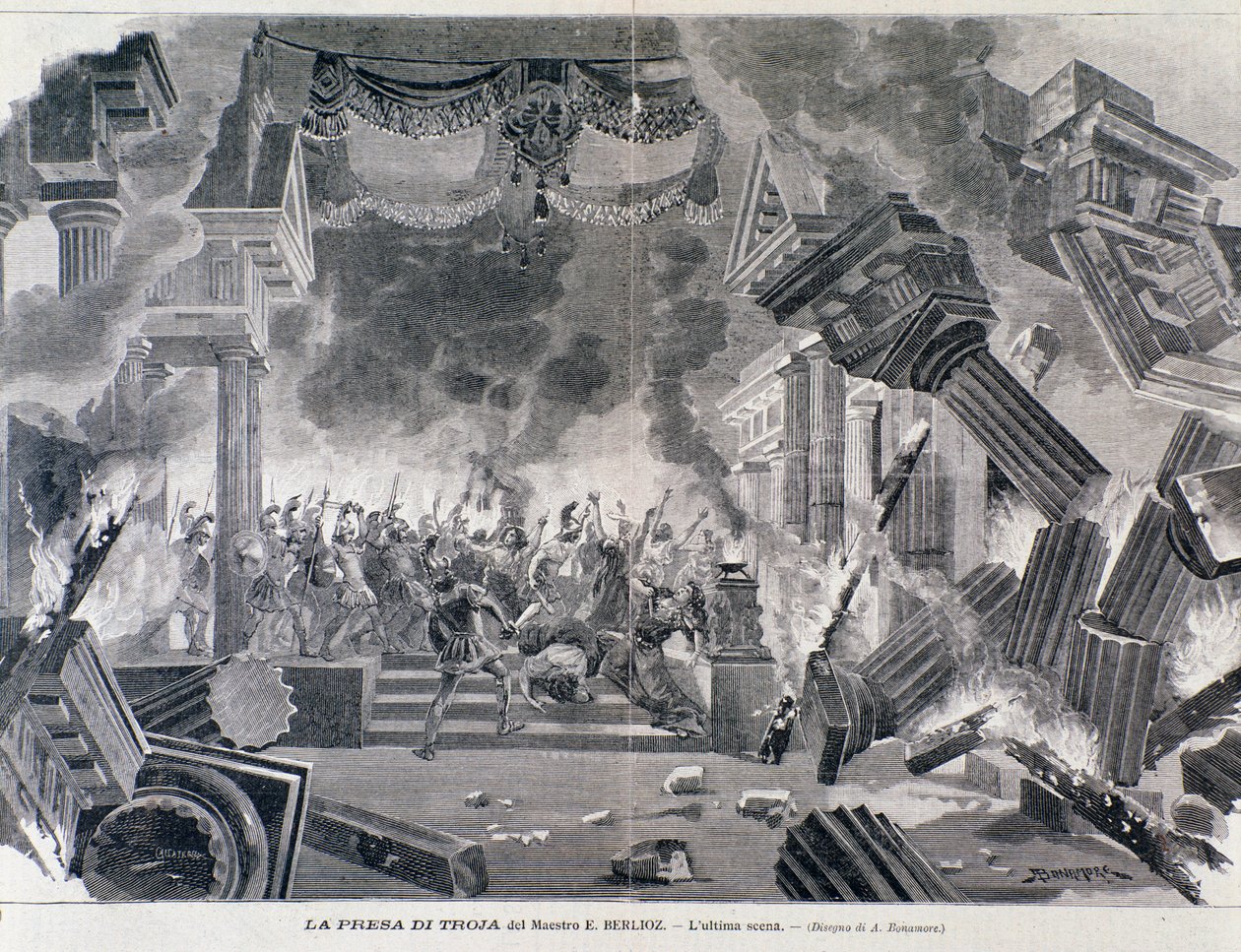 Sista scen av operan Trojanerna av Hector Berlioz av Unknown artist