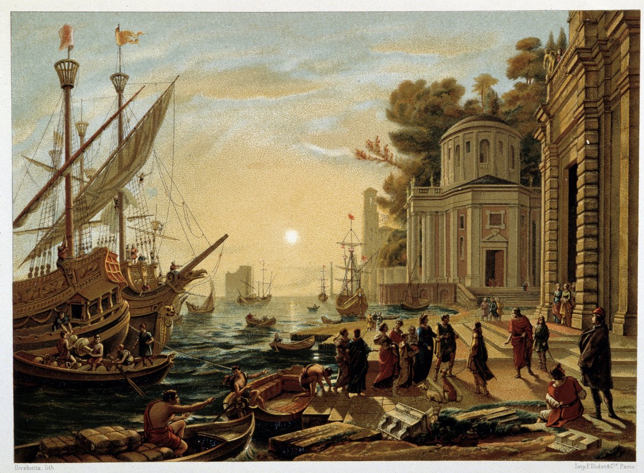 Deplaneringen av Kleopatra vid Tarsus, från ca. Claude Gellée alias Le Lorrain av Unknown artist
