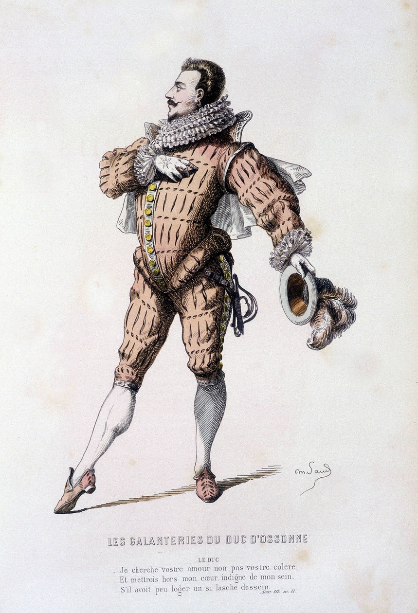 Hertigen i "" hertigen av Ossonnes galanterier "" (av Jean de Mairet 1636), i "" Den franska teatern på 1500- och 1600-talet före Moliere" av Edouard Fournier av Unknown artist
