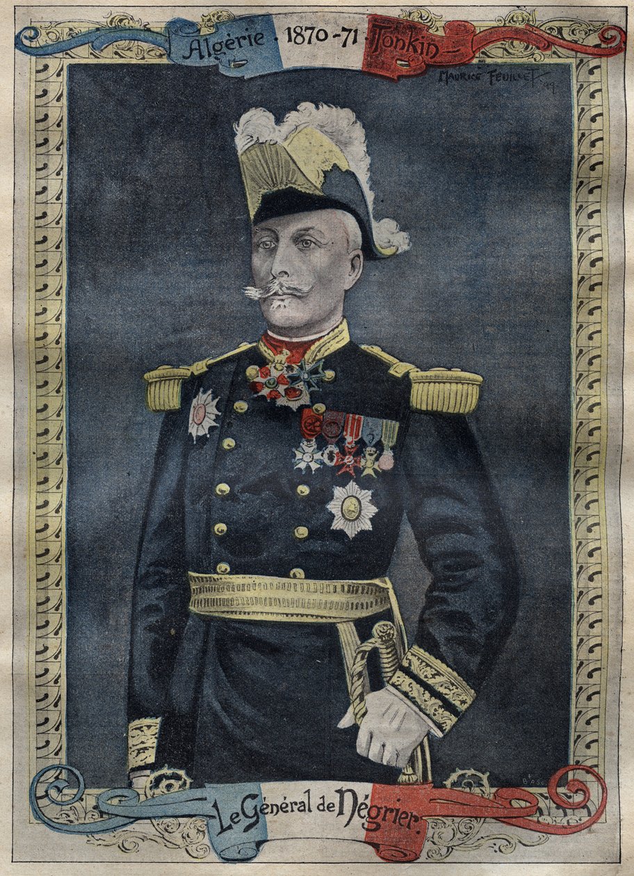 General Francois Oscar de Negrier 1839-1913 - gravyr i "Le-Pelerin"" från 1899 av Unknown artist