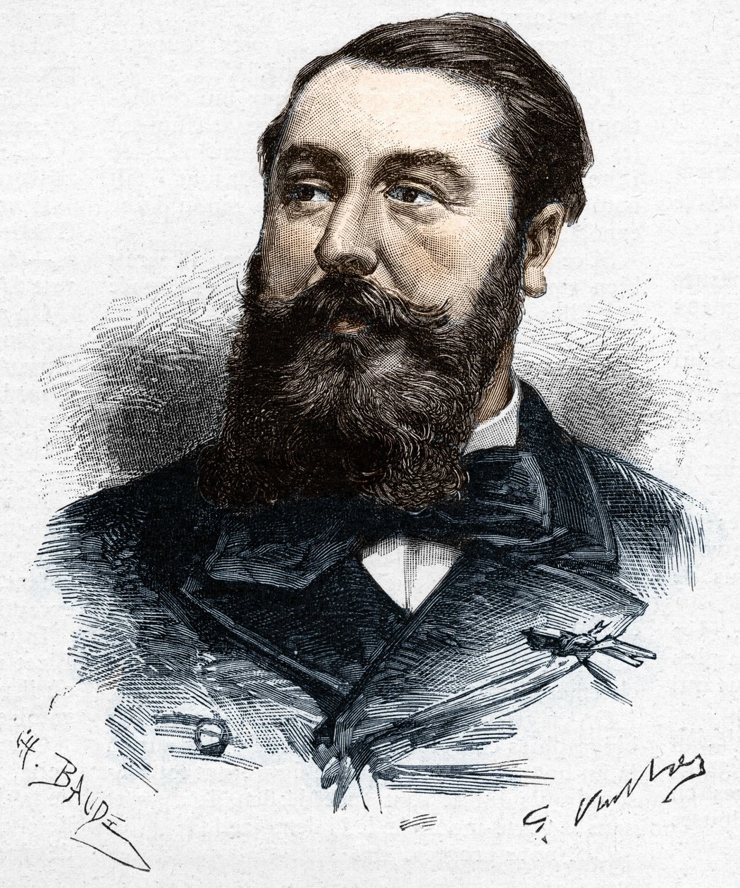 Leo Delibes (1836-1891), fransk musiker och kompositör. Trästick av Charles Baude efter Gaston Vuillier - i "" Le Monde Illustré"" av den 28 april 1883. av Unknown artist