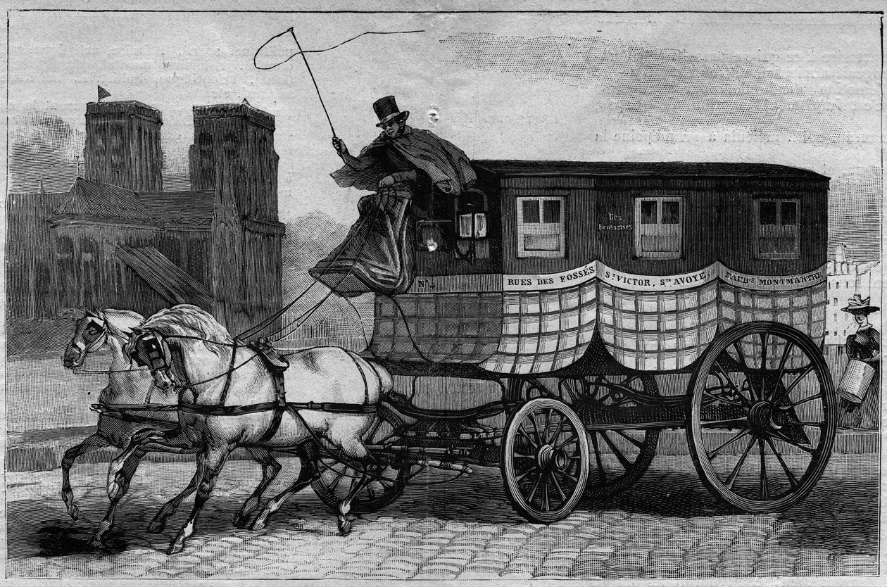Les Omnibus de Paris på 1800-talet: den skotska - gravyr från 1892 av Unknown artist