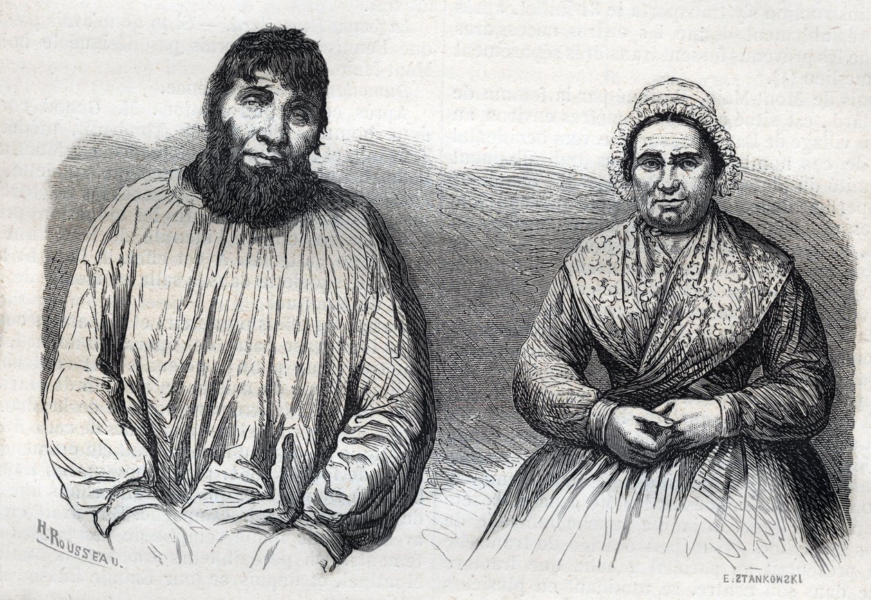 Les epoux Dumollard (Martin Dumollard (1810-1862) och hans hustru medbrottsling Marie Anne (Marie-Anne) Martinet (1814-1875) Gravyr från 1800-talet av Unknown artist