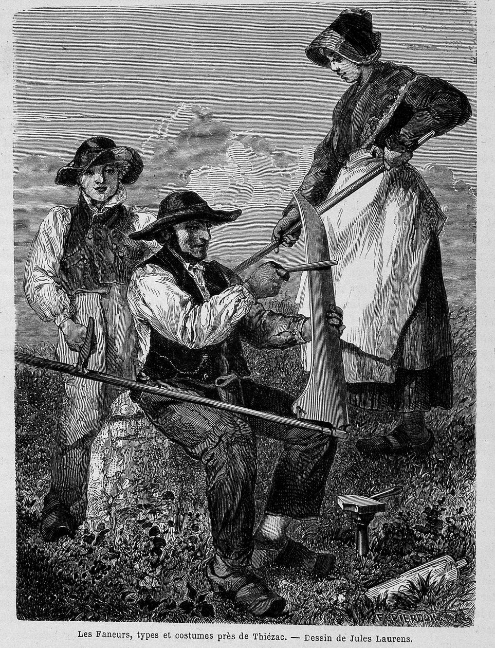 Händarna, typerna och kostymerna nära Thiézac, i Auvergne - i "" Jorden runt"" av Unknown artist