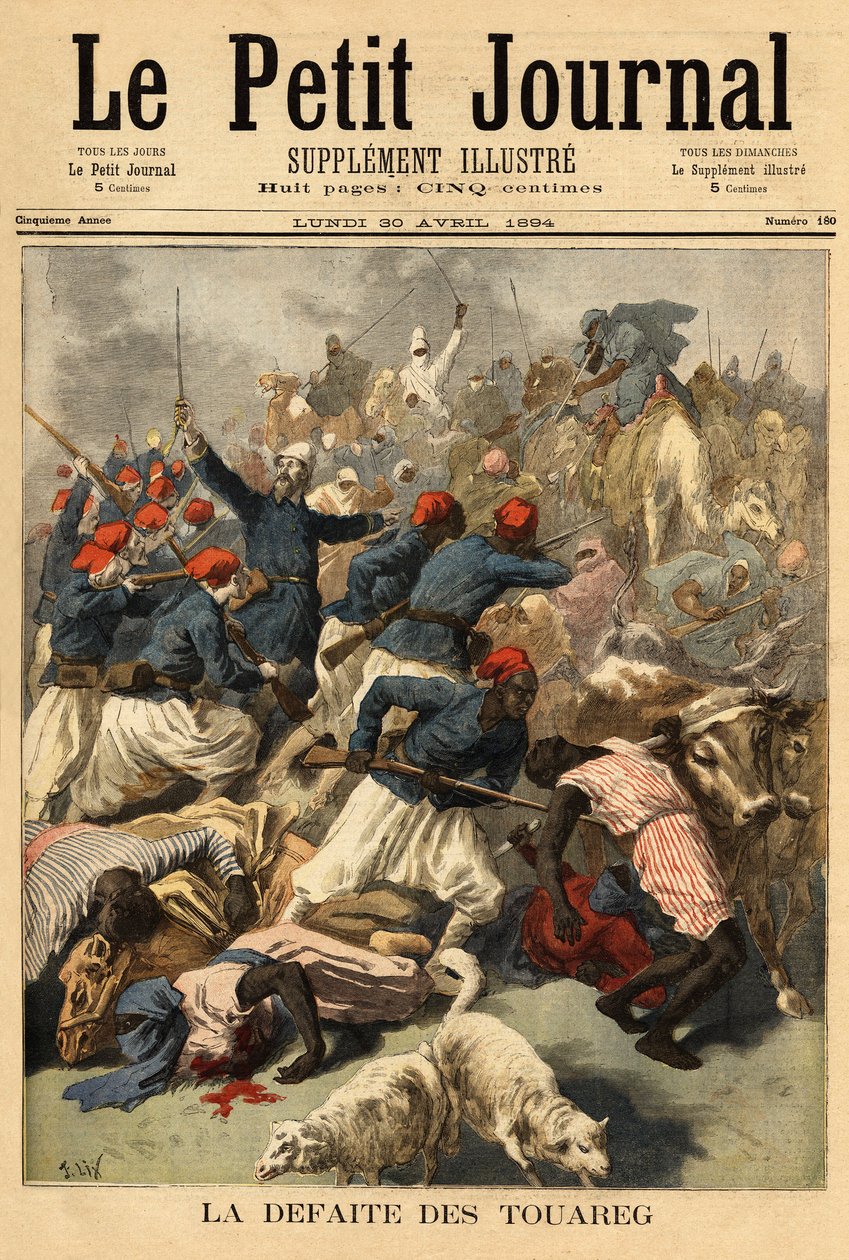 Överstelöjtnant Joseph Joffre (1852-1931), befälhavare för de franska styrkorna i Sudan (franska Sudan, faktiskt Mali), överlämnade den 23 mars 1894 tuaregstammarna "" Tengereguif"" mellan sjöarna Goro och Fati - Löjtnant Överste Joseph Joffre av Unknown artist