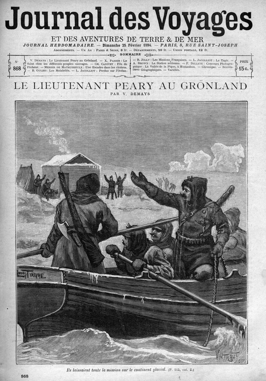 Löjtnant Robert Edwin Peary på Grönland - Löjtnant Robert Edwin Peary (1856-1920) på Grönland - omslag till "Le Journal des voyages"" från 1894 av Unknown artist