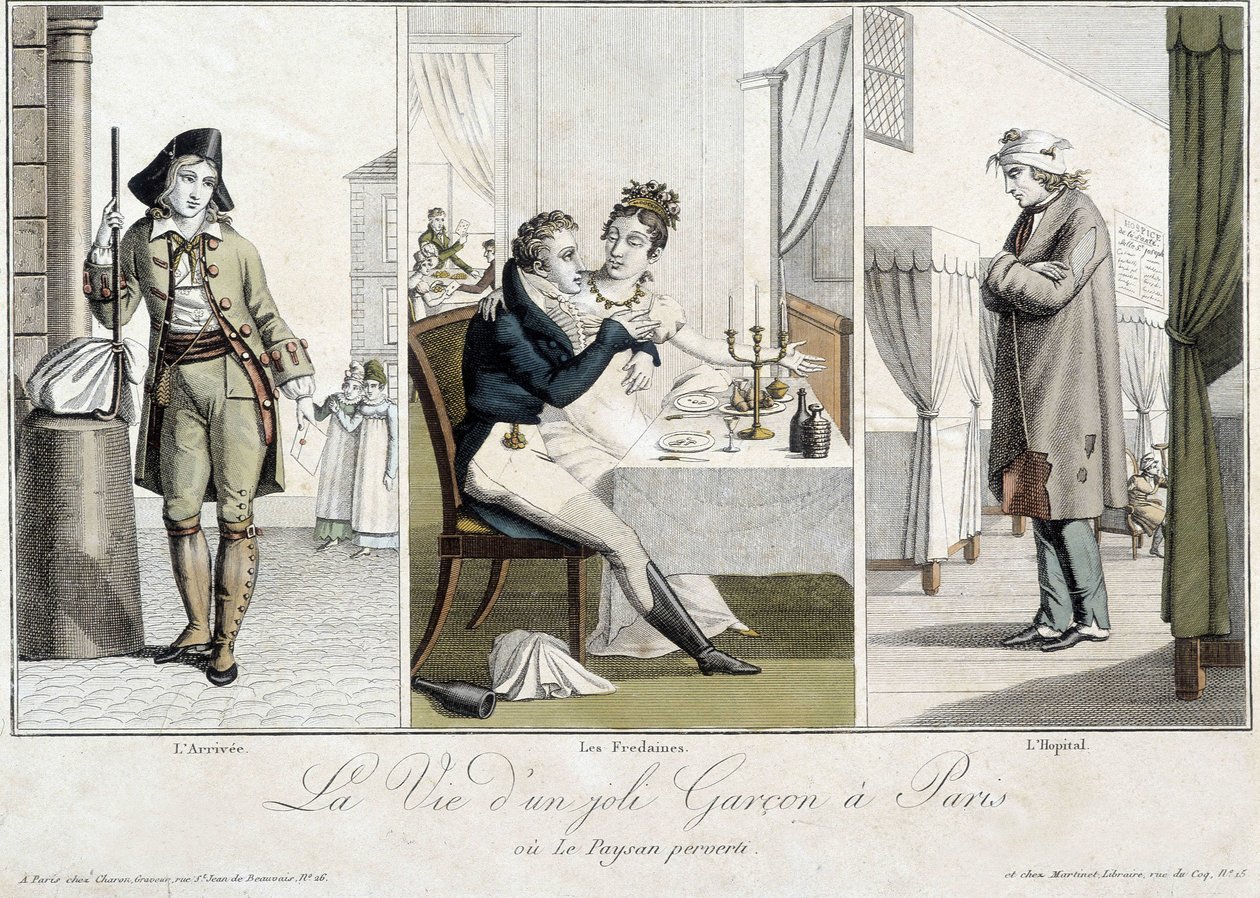 Livet för en vacker pojke i Paris eller den perversa bonden: ankomsten, Fredaines och sjukhuset - Carnavalet. av Unknown artist
