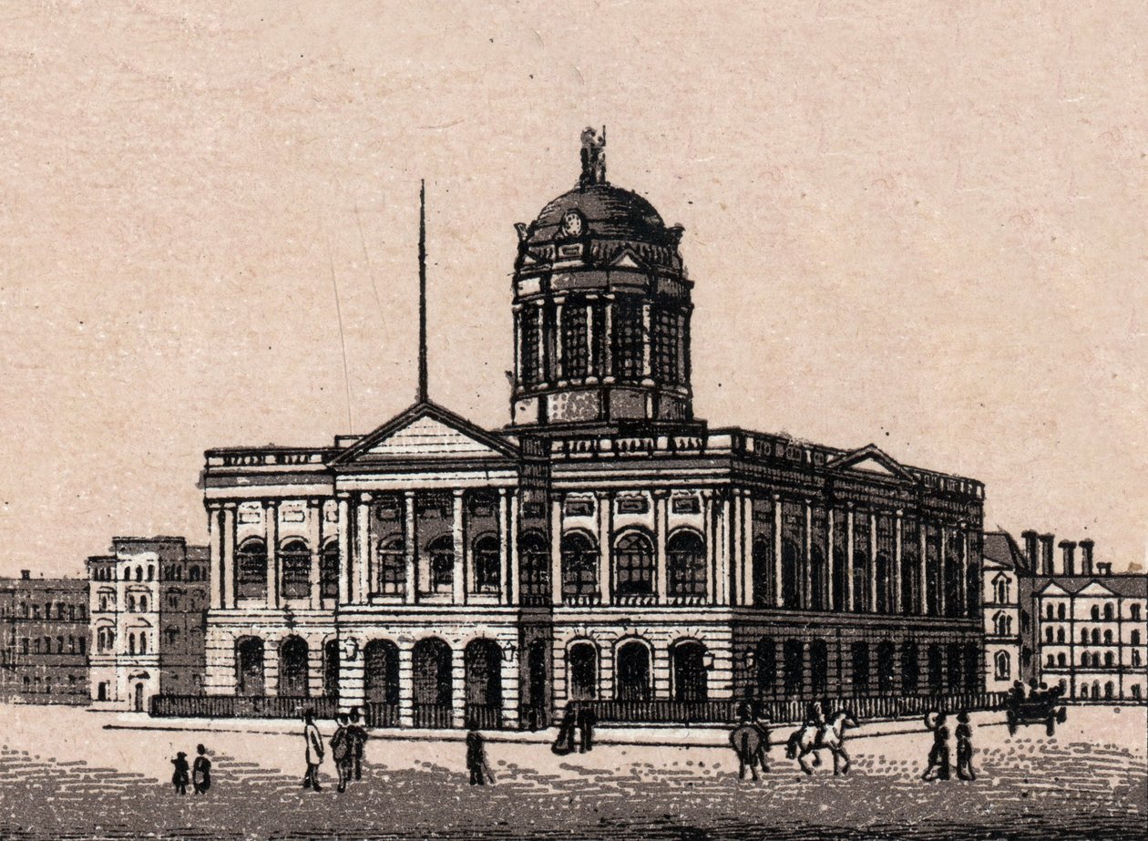 Liverpool, England: utsikt över rådhuset. i "" Världen illustrerar 168 vyer"" Odaterat (slutet av 1800-talet) av Unknown artist