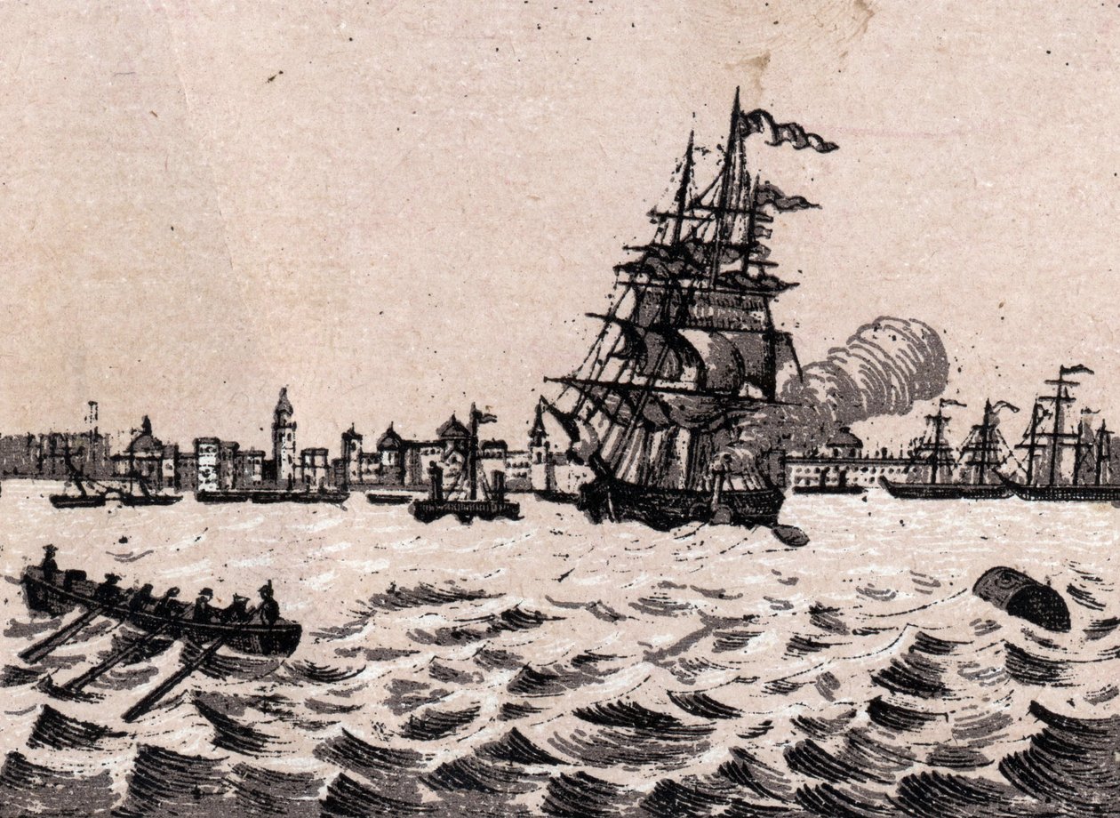 Liverpool, England: utsikt över hamnen (hamnen, hamnen). i "" Världen illustrerar 168 vyer"" Odaterat (slutet av 1800-talet) av Unknown artist