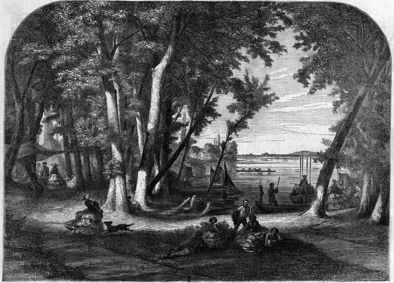 Ön Croissy, i sumé - Gravyr i "" Le Journal Illustré"" av Unknown artist