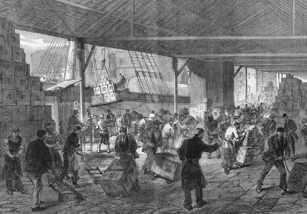 London 1868: teets ankomst till hamnen. av Unknown artist