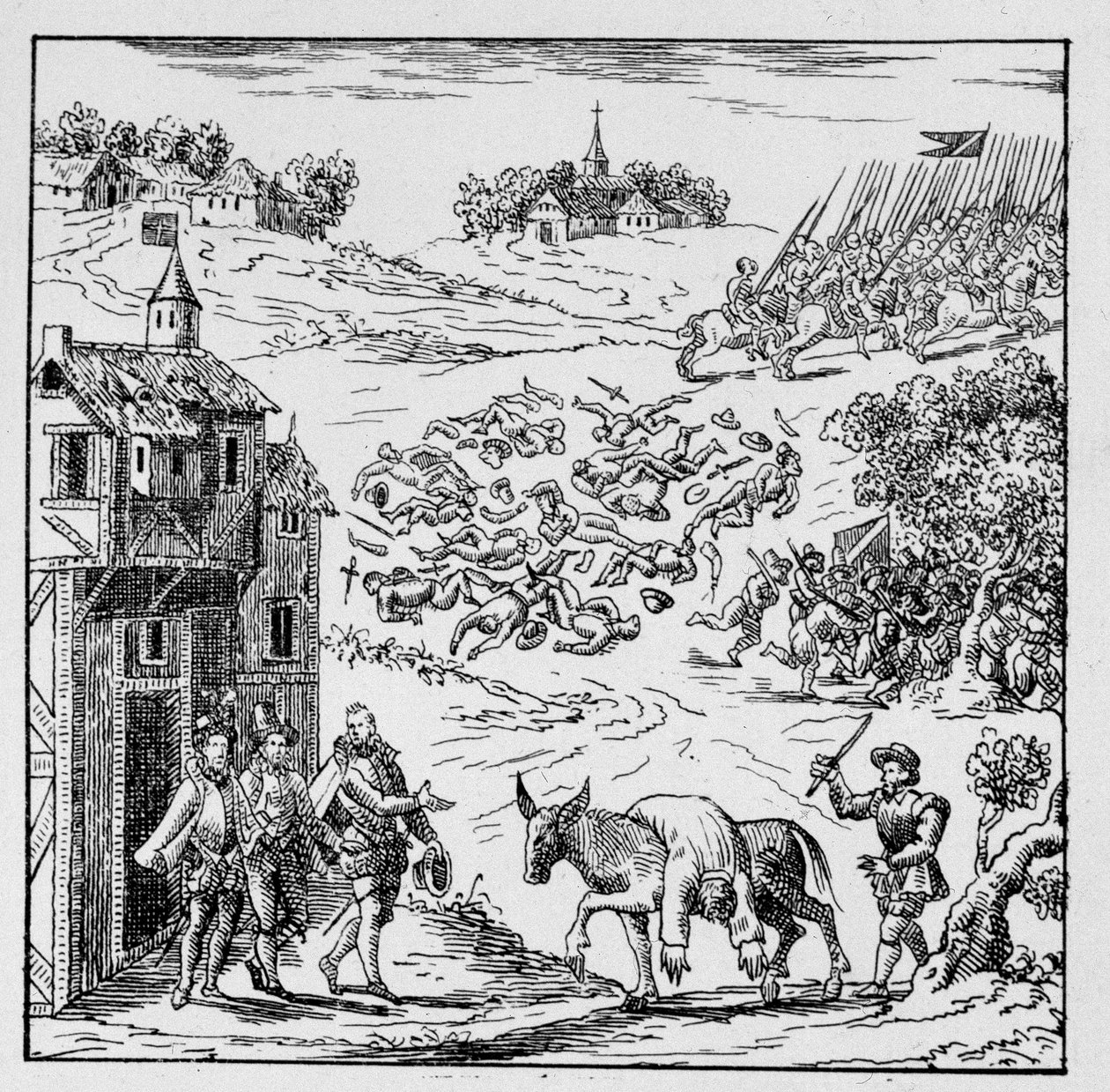 Ludvig I av Bourbon, prins av Conde (Bourbon-Conde) (1530-1569) dödades i strid och hans kropp, sattes på en anesse, fördes till Jarnac, exponerades för hela arméns åsyn och såldes sedan till hertigen av Longueville, hans svåger som lät honom carr av Unknown artist