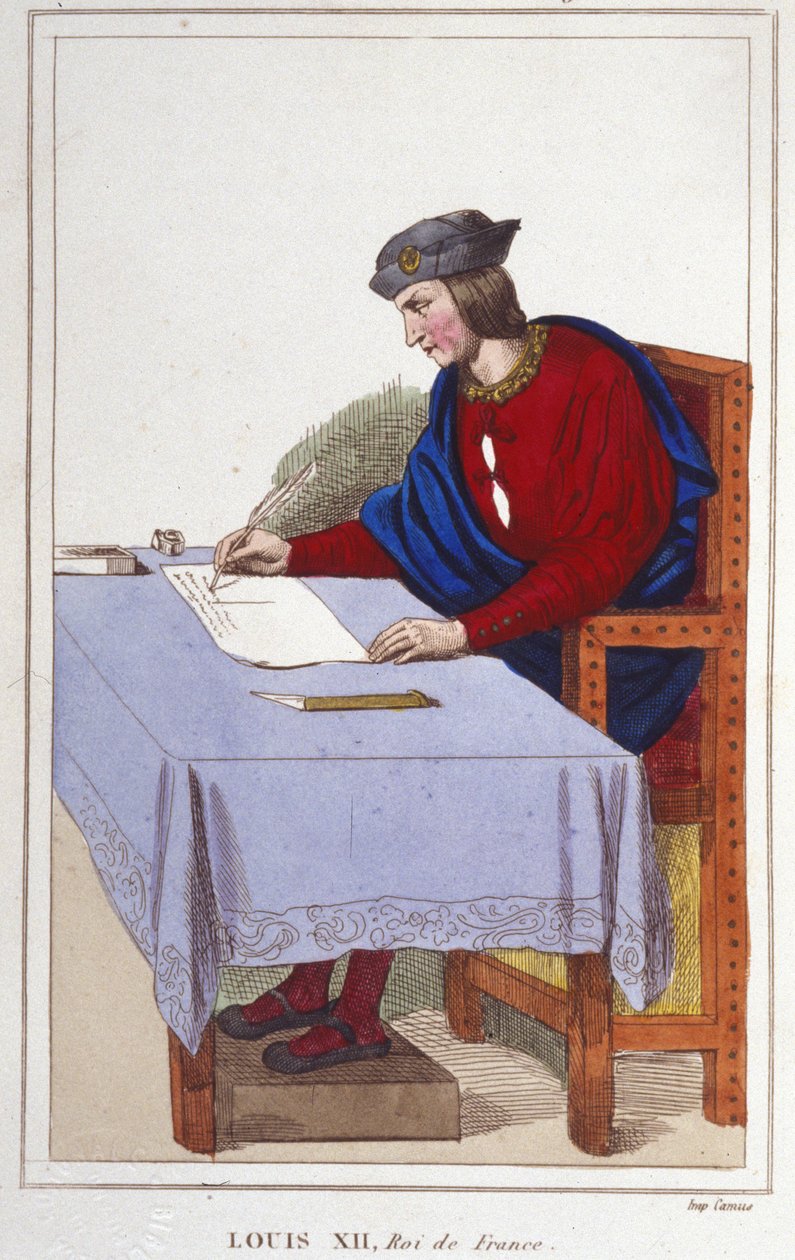 Ludvig XII (1462 -1515), kung av Frankrike, gravyr från 1830 av Unknown artist