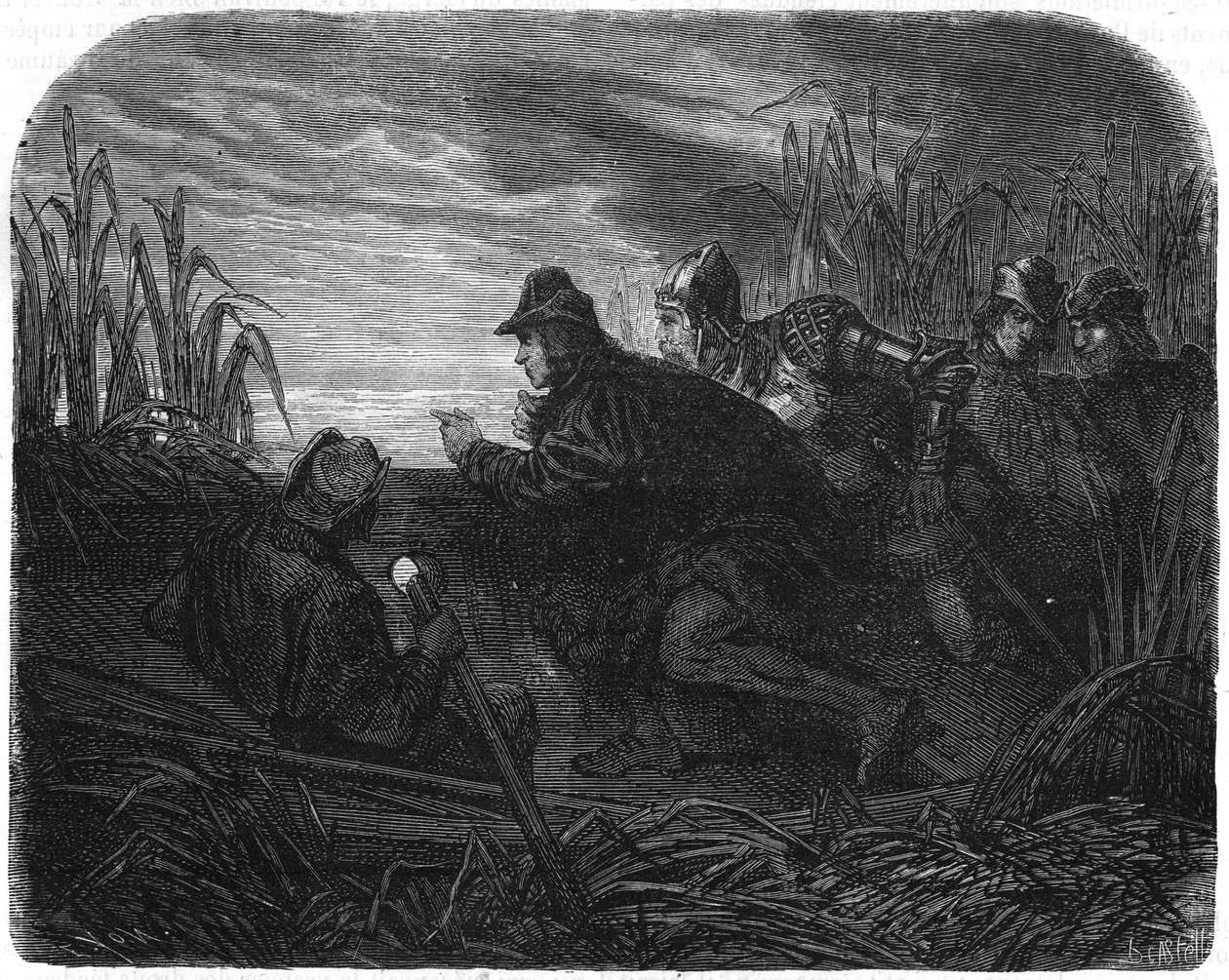 Ludvig XI förföljd av ett engelskt skepp på Garonne (1453). av Unknown artist