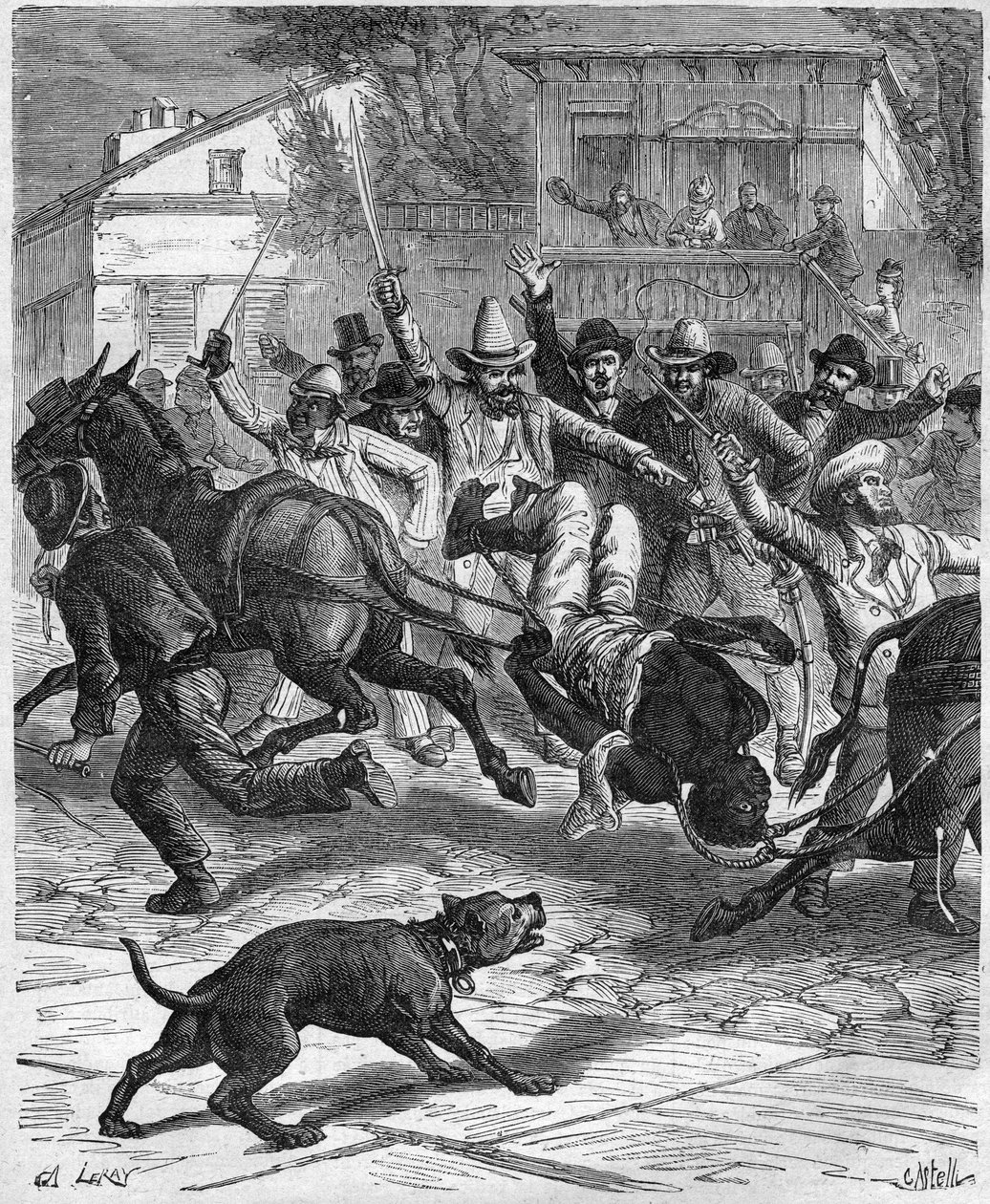 Lynchning av en frisör i Osceola 1887 - Lynchning av en frisör i Osceola Missouri, USA 1887 av Unknown artist
