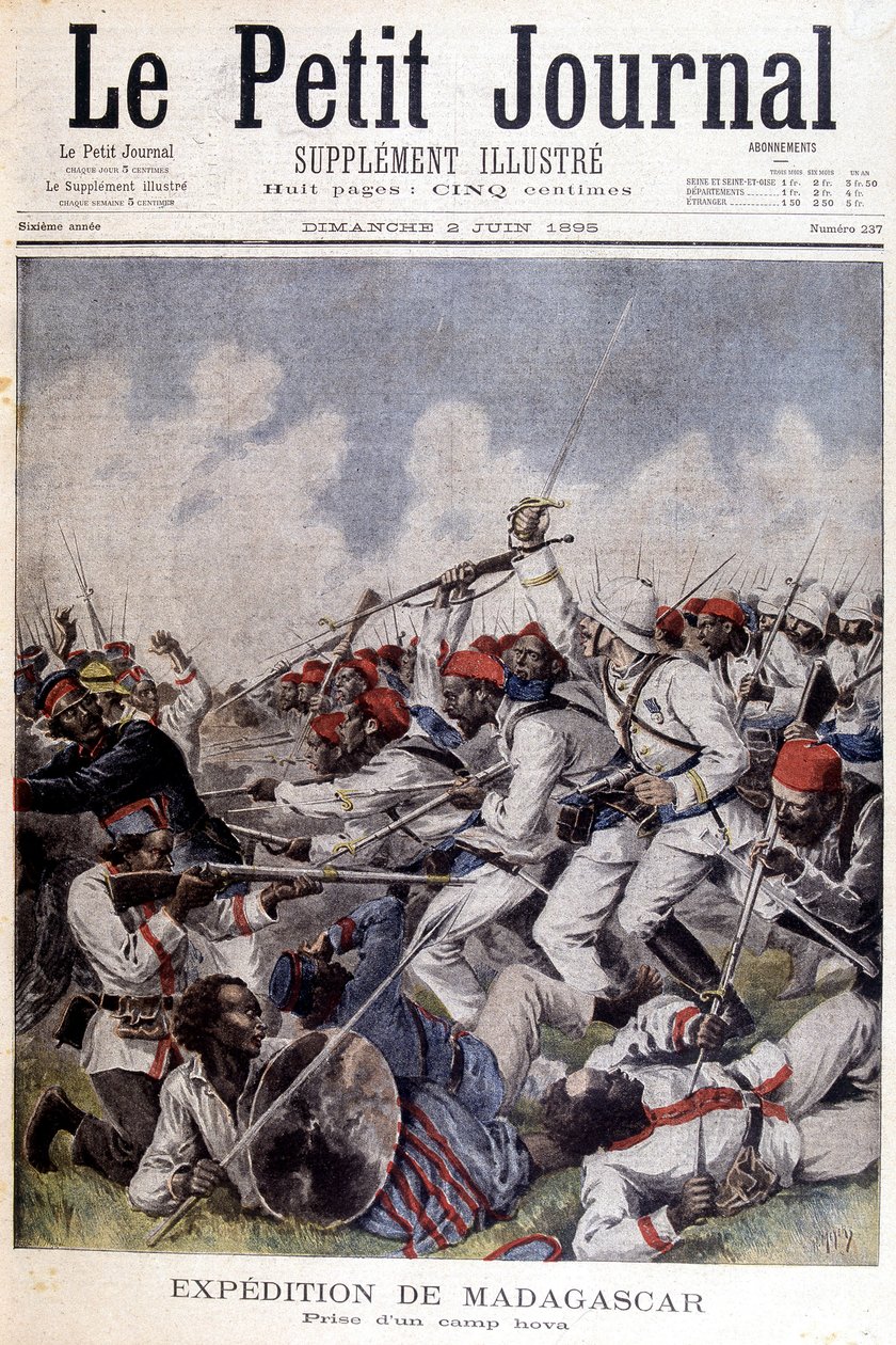 Madagaskarexpeditionen: ta av en lägerhova - i "" Le Petite Journal"" av 1895-06-02 av Unknown artist