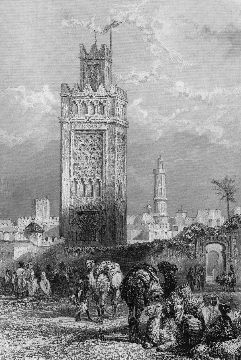 Huvudporten till Oran, huvudhamn väster om Algeriet. I ""Algeriet antikt och modernt"" av Leon Galibert av Unknown artist