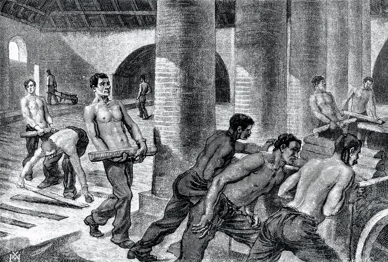 Tillverkning av järn i Couillet-fabriken av Unknown artist