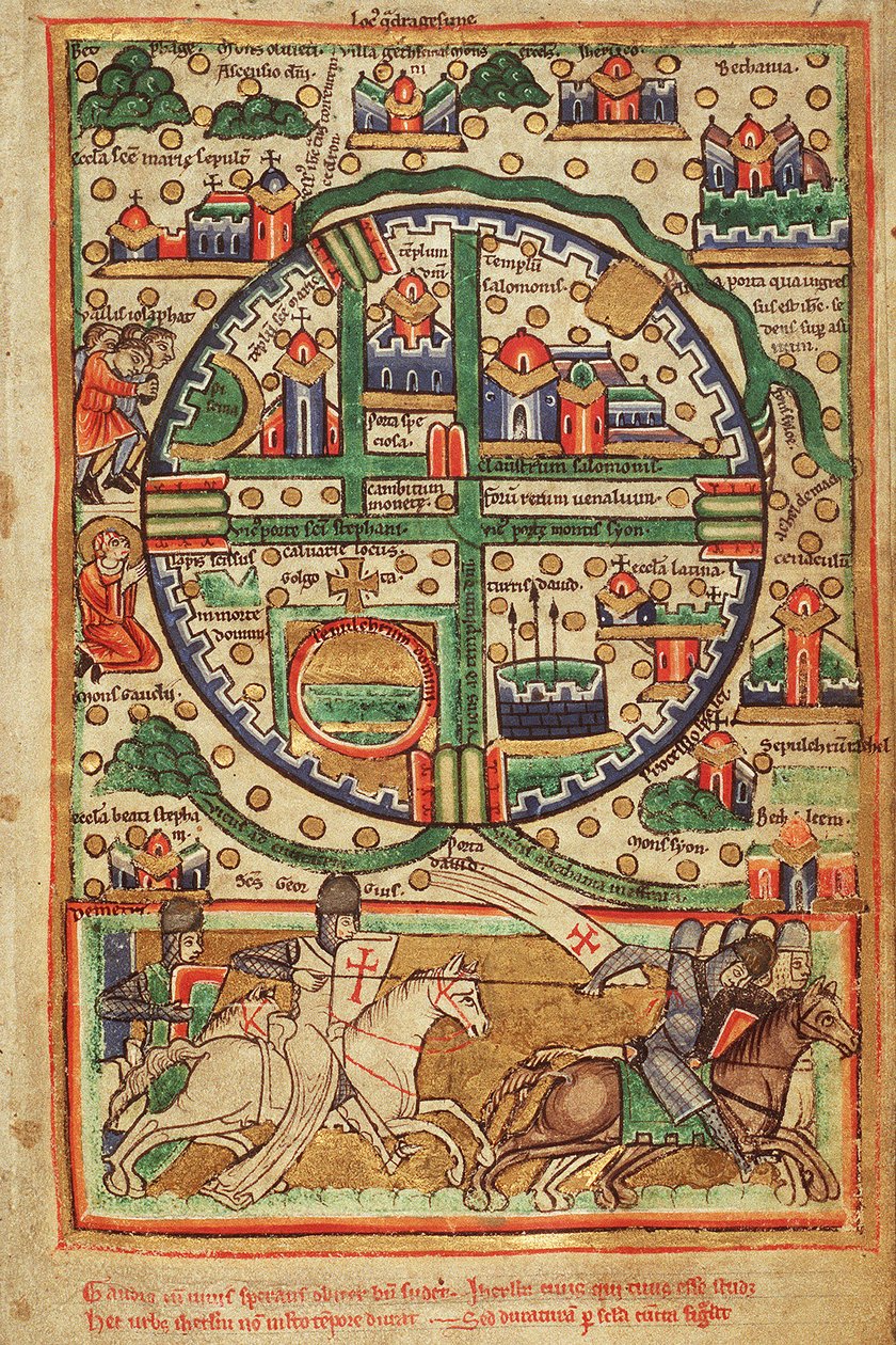 Karta över Crusader Jerusalem av Unknown artist