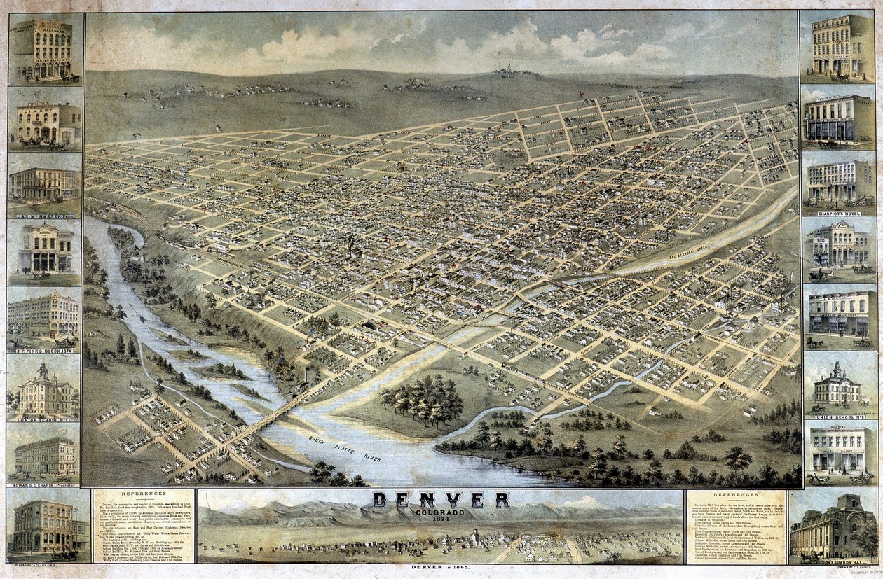 Karta över Denver, Colorado av Unknown artist