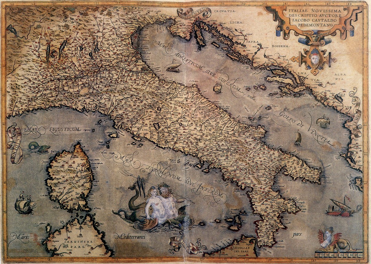 Karta över Italien av Unknown artist