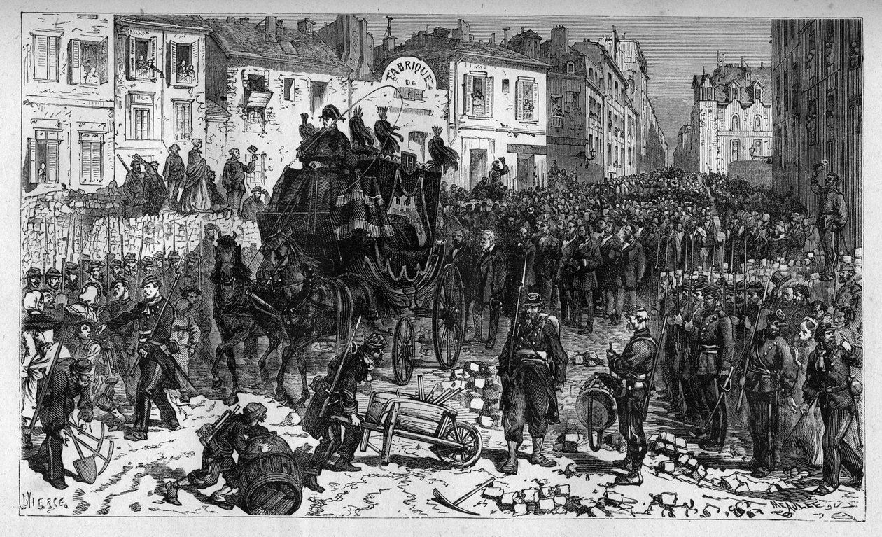 Mars 1871: begravning av Charles Hugo, son till Victor - gravyr från "" L
