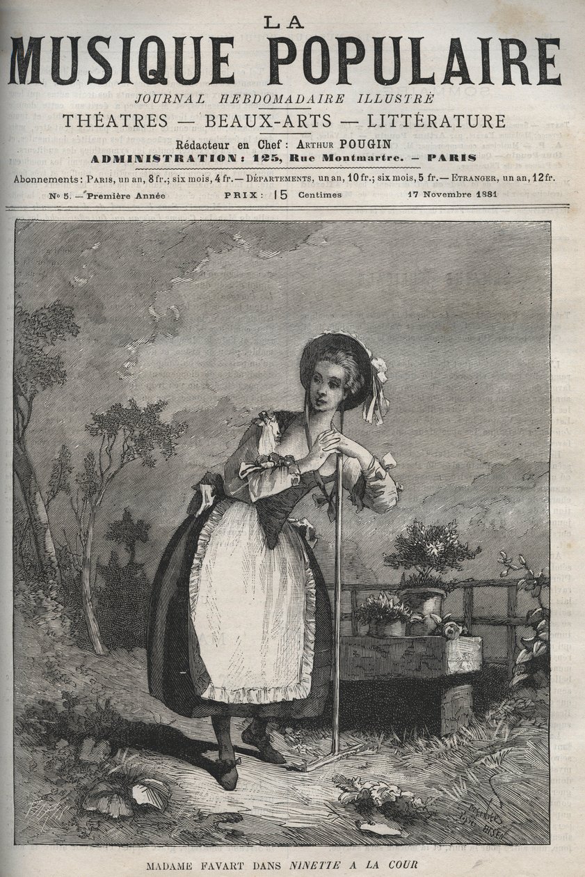 Marie Justine Benoite Duronceray (Madame Favart) i "" Ninette a la cour ou le Caprice amour"" - komedi i tre akter och vers, melee d