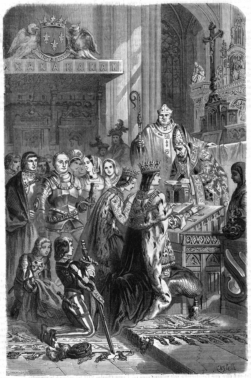 Giftermål mellan Karl VIII, Frankrikes kung, och Anne av Bretagne på Château de Langeais den 6 december av Unknown artist