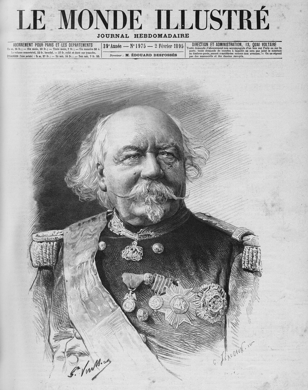 Marskalk Canrobert (1809 - 1895). Tillkännagav sin död den 24 januari av Unknown artist