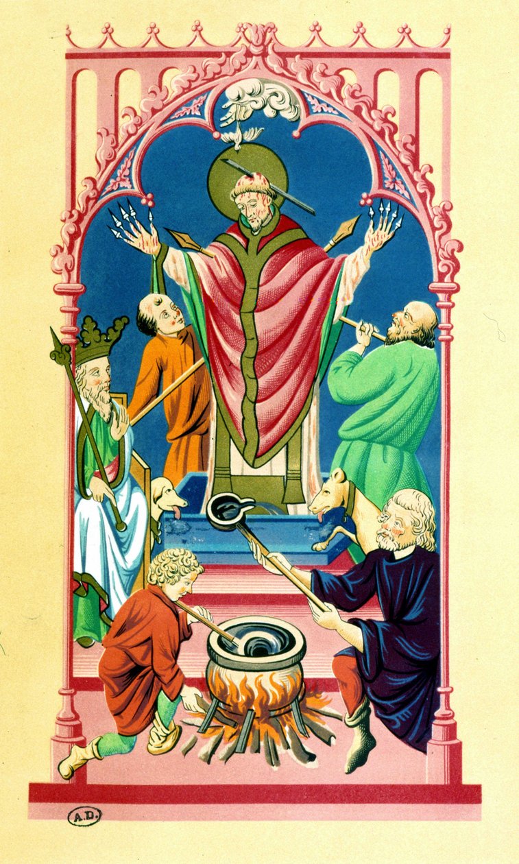 Martyrdom of Saint Benigne - enligt en miniatyr, runt 1439. av Unknown artist