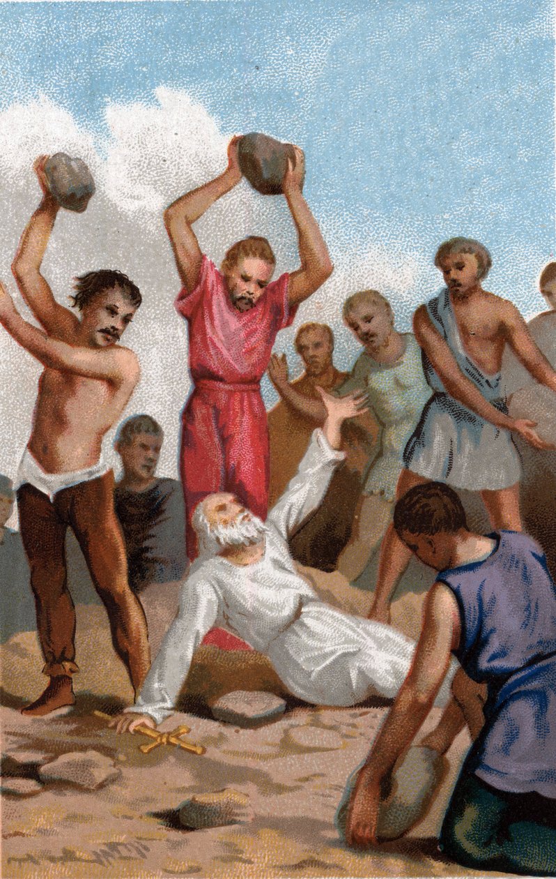 Martyrdom of Saint Pothin, första eveque av Lyon och första eveque av Gallien under Marc Aurele (Marco Aurelio) i Lyon 171. av Unknown artist