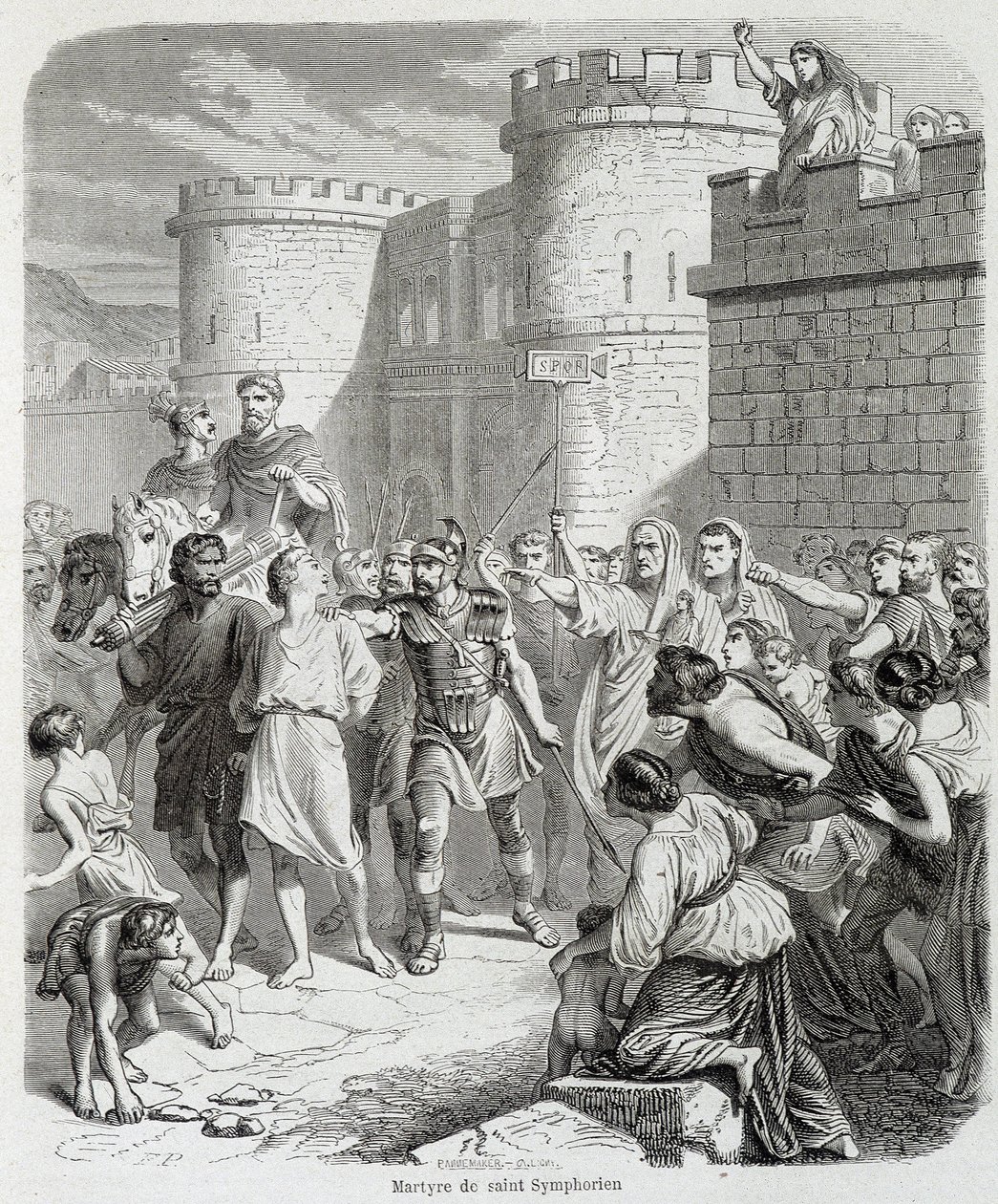 Martyrium of Saint Symphorien - i "Histoire des popes", av Maurice Lachatre av Unknown artist