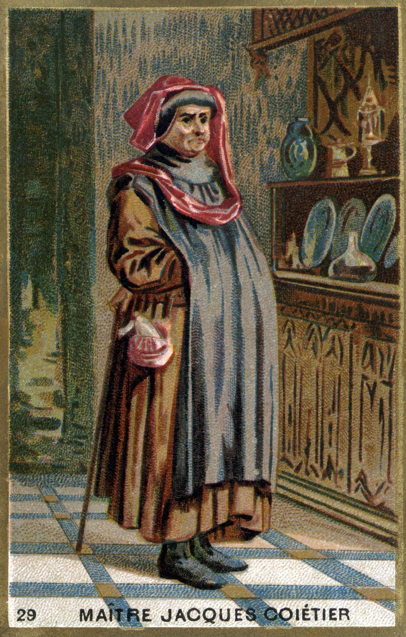 Mästare Jacques Coitier, förste läkare, läkare för Ludvig XI. Kromolitografi av 1800-talet. av Unknown artist
